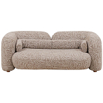 Дизайнерский двухместный диван с мягкими спинкой и подлокотниками светло-коричневый с принтом Madelaine Sofa Cocoa варинант исполнения - 1 | Loft Concept в Костроме