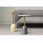 Кофейный столик круглый из мрамора серый Reliable Foundation варинант исполнения - 5 | Loft Concept в Костроме