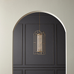 Люстра золотая с внутренним цилиндром из хрустальных бусин Romantic Lantern варинант исполнения - 3 | Loft Concept в Костроме