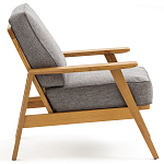 Кресло с каркасом из массива дуба Deniaud Oak Grey Armchair варинант исполнения - 3 | Loft Concept в Костроме