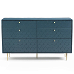 Комод с 6 выдвижными ящиками Scale Ornament Blue Chest of Drawers варинант исполнения - 1 | Loft Concept в Костроме