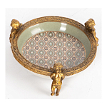 Чаша фарфоровая на бронзовых ножках в виде ангелов Porcelain Angels of Paradise варинант исполнения - 3 | Loft Concept в Костроме