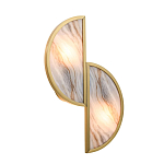 Бра с двумя полукруглыми плафонами из искусственного алебастра в бронзовой оправе Marbella варинант исполнения - 7 | Loft Concept в Костроме