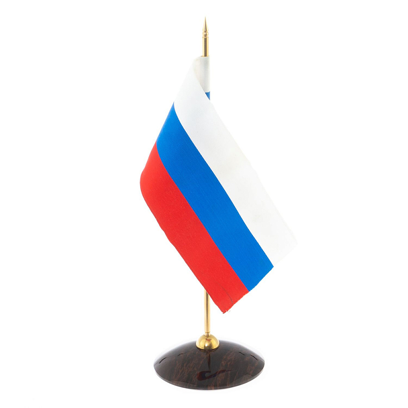 Флагшток настольный с флагом России из камня обсидиан Stone Flagpole Коричневый Красный Белый Синий Флагшток настольный с флагом России из камня обсидиан Stone Flagpole Коричневый Красный Белый Синий в Костроме | Loft Concept