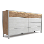 Комод 8 ящиков с подсветкой на рельефном фасаде Warm Industrial варинант исполнения - 2 | Loft Concept в Костроме