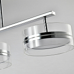 Люстра светодиодная с 4-мя круглыми прозрачными плафонами цилиндрической формы из акрила и стекла с пультом для регулировки света Glass Lamp Chromium варинант исполнения - 2 | Loft Concept в Костроме