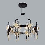 Люстра подвесная круглая черного цвета с круглыми прозрачными плафонами Virelia  варинант исполнения - 3 | Loft Concept в Костроме