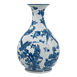 Ваза с мотивами цветущего сада с попугаями Blue Vase Inspired by Nature варинант исполнения - 2 | Loft Concept в Костроме