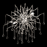 Бра с лучеобразным основанием и подвесками из прозрачного стекла в виде длинных капель Droplet Chandelier варинант исполнения - 8 | Loft Concept в Костроме