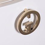 Тумбочка белая овальная с мраморной столешницей Thoroughbass варинант исполнения - 5 | Loft Concept в Костроме