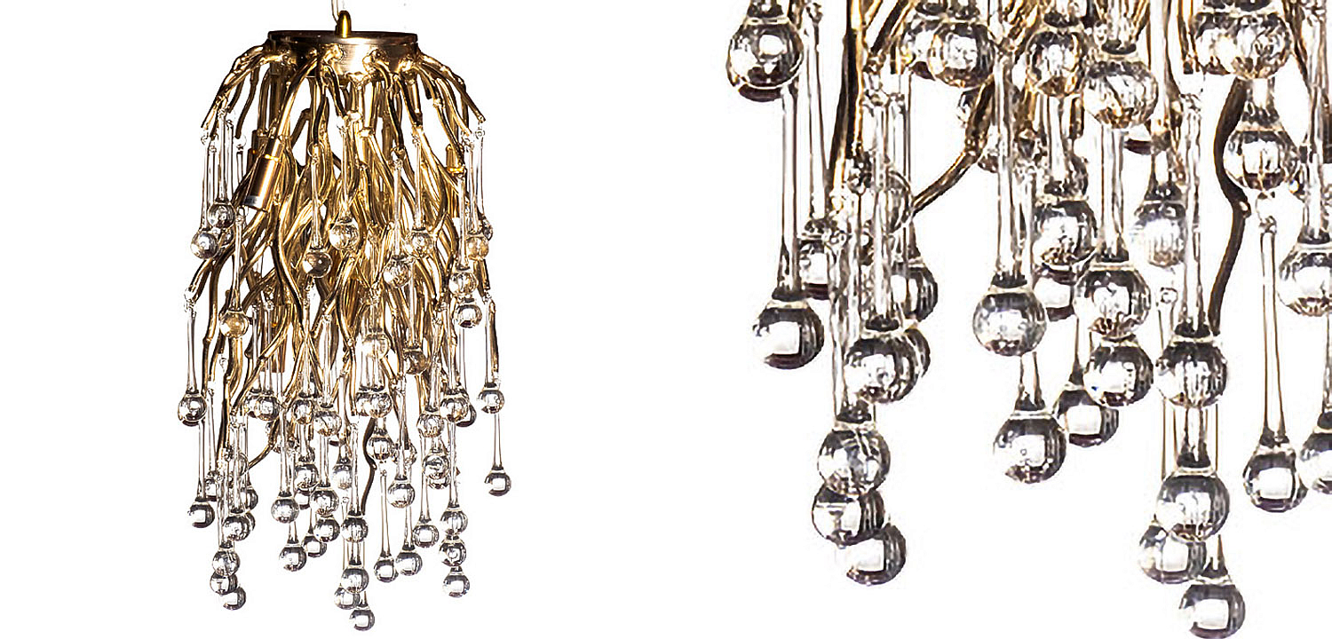 Подвесной светильник Droplet Gold Hanging Lamp Подвесной светильник Droplet Gold Hanging Lamp - Loft-Concept в Костроме