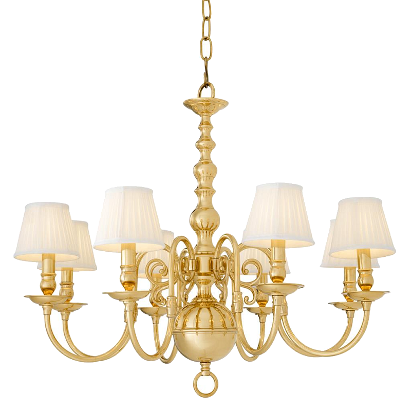 Люстра Eichholtz Chandelier Bourbon Brass Латунь Белый Черный в Костроме | Loft Concept 