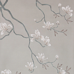 Обои ручная роспись Magnolia Canopy Original Colourway on Oyster Shell metallic silk варинант исполнения - 2 | Loft Concept в Костроме