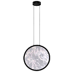 Светодиодный подвесной светильник круглой формы с металлической рамой черного цвета Marble Glow 47 варинант исполнения - 2 | Loft Concept в Костроме