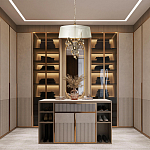 Люстра подвесная круглая с тканевым полупрозрачным абажуром и подвесками 4 лампы Gilded Elegance варинант исполнения - 8 | Loft Concept в Костроме