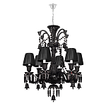 Люстра подвесная с плиссированными абажурами и множеством подвесок черного цвета Диаметр 62 см Lustre Reverie варинант исполнения - 1 | Loft Concept в Костроме