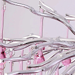 Люстра серебрянная с розовыми стеклянными подвесками в форме капель FAIRYTREE Light варинант исполнения - 6 | Loft Concept в Костроме