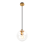 Подвесной светильник со стеклянным прозрачным плафоном в форме шара и золотыми металлическим акцентами 20 ClassiCon варинант исполнения - 2 | Loft Concept в Костроме