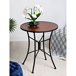 Столик приставной с круглой столешницей на металлическом черном основании Scenical Table варинант исполнения - 2 | Loft Concept в Костроме