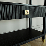 Стеллаж Elsa Dreams Black со стеклянными полками и ящиком варинант исполнения - 5 | Loft Concept в Костроме