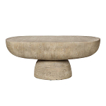 Столик кофейный кремового цвета с овальной столешницей и круглым основанием Cream Dalmen Table варинант исполнения - 1 | Loft Concept в Костроме