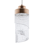 Подвесной светильник со спиралевидным плафоном из акрила Spiral Acrylic Gold Hanging Lamp варинант исполнения - 1 | Loft Concept в Костроме