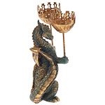 Подсвечник в виде дракона Dragon candlestick Gold Green варинант исполнения - 2 | Loft Concept в Костроме