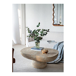 Столик кофейный кремового цвета с овальной столешницей и круглым основанием Cream Dalmen Table варинант исполнения - 6 | Loft Concept в Костроме