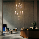 Подвесной светильник белого цвета с изогнутым плафоном Flow Loop варинант исполнения - 8 | Loft Concept в Костроме