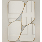 Зеркало в ассиметричной раме золотистого цвета Chaotic варинант исполнения - 2 | Loft Concept в Костроме