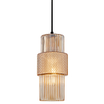 Подвесной светильник со стеклянным рифленым плафоном цилиндрической формы Eliara 13 варинант исполнения - 1 | Loft Concept в Костроме