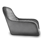 Стул с мягкой серой обивкой из велюра и подъемно-поворотным механизмом на черных колесиках Harper Gray варинант исполнения - 2 | Loft Concept в Костроме