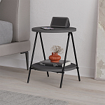 Стол приставной с 2-мя круглыми столешницами цвета антрацит ESSEL SIDE TABLE ANTHRACITE варинант исполнения - 3 | Loft Concept в Костроме