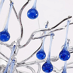 Люстра овальная с синими стеклянными подвесками в форме капель FAIRYTREE Light варинант исполнения - 1 | Loft Concept в Костроме