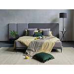 Кровать с большим мягким изголовьем Unity Dark Grey Bed варинант исполнения - 7 | Loft Concept в Костроме