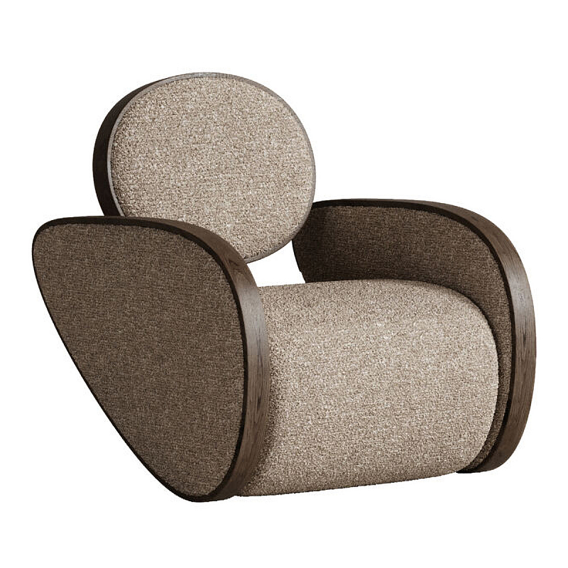 Кресло Nautilus Cream Бежевый Коричневый в Костроме | Loft Concept 