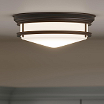 Потолочный светильник с белым матовым стеклянным плафоном в форме перевернутого конуса Hinkley варинант исполнения - 19 | Loft Concept в Костроме