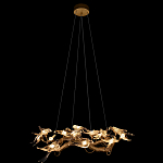 Люстра подвесная с прозрачными стеклянными птичками на ветвях Диаметр 80 см Serip Voa варинант исполнения - 3 | Loft Concept в Костроме