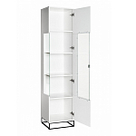 Шкаф-витрина белая с полками и стеклянной дверью Strict Lines варинант исполнения - 2 | Loft Concept в Костроме