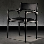 Стул дизайнерский с плетеным сидением Kronos Dining Chair Black варинант исполнения - 3 | Loft Concept в Костроме