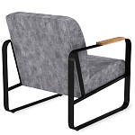 Кресло серый велюр с жесткими подлокотниками на полозьях Ashton варинант исполнения - 3 | Loft Concept в Костроме