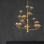 Люстра золотая в виде растения Golden Flower Glade варинант исполнения - 6 | Loft Concept в Костроме