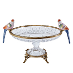 Чаша из прозрачного стекла с фигурками разноцветных попугаев на ободке 38 Eden Garden варинант исполнения - 1 | Loft Concept в Костроме