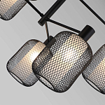 Люстра потолочная с абажурами из металлической сетки Loft Grid Pendant Gold варинант исполнения - 6 | Loft Concept в Костроме