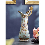 Кувшин с цветочным рисунком и бронзовой ручкой Blue Garden варинант исполнения - 2 | Loft Concept в Костроме