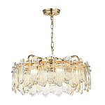 Люстра подвесная круглая с хрустальными овальными подвесками Harmonica варинант исполнения - 2 | Loft Concept в Костроме