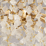 Люстра подвесная золотого цвета с декоративными ветвями и прозрачными рельефными подвесками FAIRYTREE Light варинант исполнения - 9 | Loft Concept в Костроме