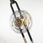 Подвесной светильник с черным основанием и золотистым декором Bruno варинант исполнения - 3 | Loft Concept в Костроме