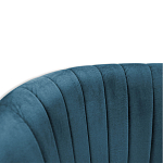 Барный стул со спинкой на 4-х деревянных ножках Синий Велюр Ava Charm варинант исполнения - 3 | Loft Concept в Костроме