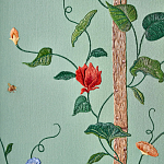 Обои с вышивкой ручной работы Floral Lattice Original colourway on wool sateen варинант исполнения - 2 | Loft Concept в Костроме